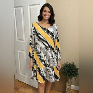 Polka Dot Patchwork Dress – Size Medium